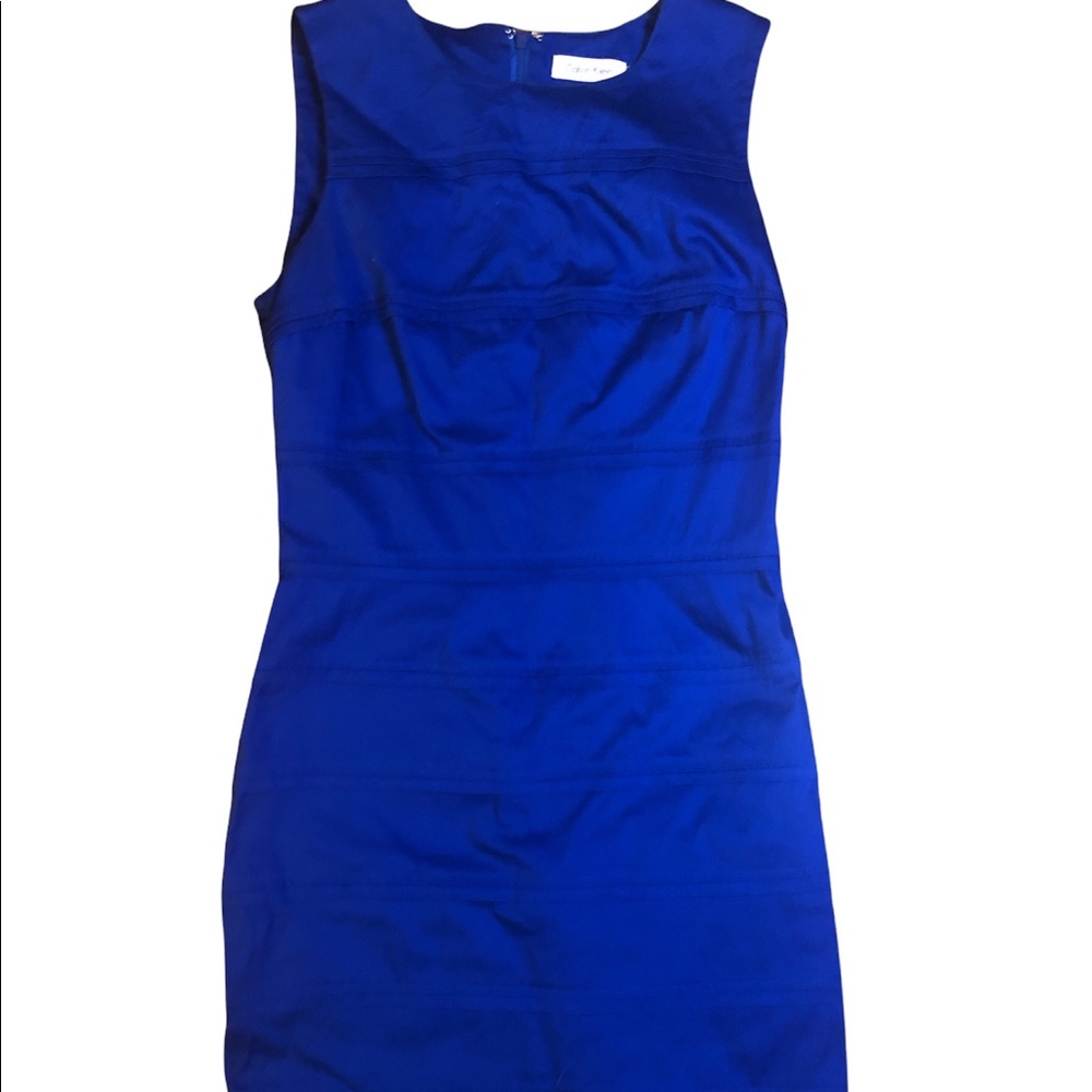 Knee-Length Royal Blue Calvin Klein Sheath Dress